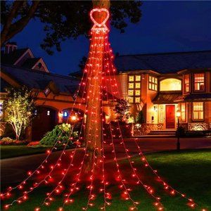 Out/Indoor Valentines Day Decor Lights,300 LED 8 Modes 29V Plug in Window Lights